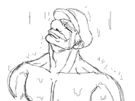 1boy artist:unknown black_and_white eyes_closed looking_up mario muscles nintendo rain shirtless sketch super_mario tears // 1024x768 // 173KB