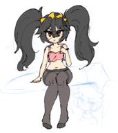 artist:unknown ashley colored loli looking_at_viewer navel pantyhose sitting sketch tagme top tummy warioware // 595x670 // 254KB