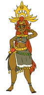 artist:mh blush breath_of_the_wild colored dark_skin gerudo riju the_legend_of_zelda wide_hips // 476x1026 // 176KB