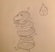 artist:shamiranon bread_bug pikmin sandwich traditional_medium // 1617x1523 // 1.8MB