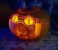 1girl artist:unknown disgaea jack-o'-lantern pumpkin_carving thief // 1536x1316 // 338KB