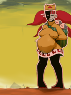 1girl artist:ranchsaucy baby breasts carrying carrying_someone clothing colored Ena:_Dream_BBQ huge_breasts looking_at_viewer pregnant smile smiling sweat sweating taski_maiden uncomfortable vore // 1400x1850 // 738KB