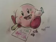 artist:andy colored crayons drawing eating kirby kirby_(series) // 640x480 // 60KB