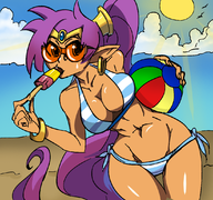 artist:baalbuddy ball bikini cleavage colored lewd popsicle shantae shantae_(series) sunglasses wayforward // 1099x1030 // 887KB