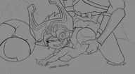1boy 1girl artist:cranihum midna sex source_request text the_legend_of_zelda twilight_princess wip // 1355x750 // 240KB