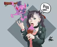 1girl artist:lizardude eating ice_cream impidimp marnie pokemon pokemon_swsh // 2400x2018 // 1.1MB