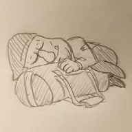 1boy artist:unknown hat lisa_(series) lisa_the_painful rt sleep sleep_hat smile traditional_medium // 2160x2160 // 1.4MB