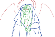 1boy angel lineart mastema pose shin_megami_tensei tommy wip // 1074x720 // 199KB