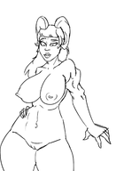 1girl areolae artist:scorndude breasts huge_breasts lineart monochrome nipples succubus succubus_(game) tagme vydija // 1468x2159 // 390KB