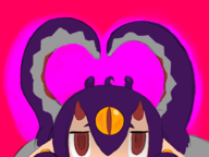 1girl artist:bad-draw colored desco disgaea disgaea_4 horns purple_hair red_eyes // 1600x1200 // 624KB