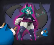 1boy 1girl artist:eamund cameltoe disgaea league_of_legends panties prinny upskirt vex // 3000x2475 // 2.5MB