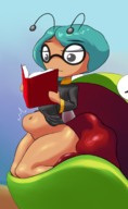 1girl animal artist:ad-sink-0 belly_bulge book busy_fairy colored dork fairy frog glasses navel nerd penetration poke_all_toads reading sex sitting thick_thighs tongue // 1069x1741 // 697KB