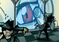 1girl 2boys artist:setz colored giant giantess marie red_eyes skullgirls // 1052x744 // 481KB