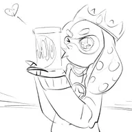 1girl heart jar kiss mayonnaise pearl sketch splatoon splatoon_2 wink // 2048x2048 // 499KB