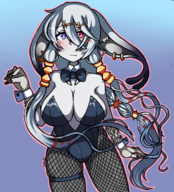 alice artist:mellie atelier_(series) atelier_ryza blush bunny_suit cleavage colored heterochromia huge_breasts lila lila_decyrus sideboob // 1421x1564 // 1.2MB