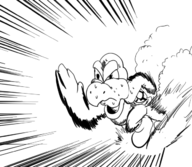 artist:rider koopa koopa_the_quick koopa_troopa monochrome running super_mario super_mario_64 sweat // 648x564 // 161KB