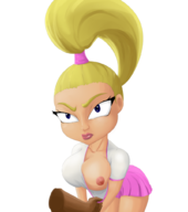 breasts breasts_out candi_roll colored kung_fu_chaos looking_at_viewer shirt_lift // 900x1018 // 339KB