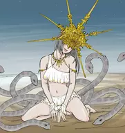 artist:bishopbb bikini colored crossdressing dark_souls dark_sun_gwyndolin trap // 1600x1694 // 518KB