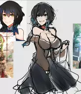 1girl aradia artist:scas black_hair braid colored night_of_revenge smile wip // 643x752 // 159KB