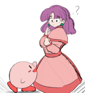 1boy 1girl artist:pogeaux colored colorist:miqotefag grandia kirby kirby_(series) sue // 1663x1809 // 881KB