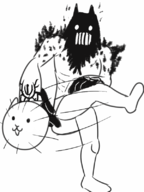 battle_cats monochrome mythical_titan_cat parody titan_cat // 600x800 // 199KB