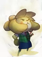 animal_crossing artist:splashbrush colored dbz dragon_ball dragon_ball_z isabelle parody power_up super_saiyan // 630x844 // 113KB