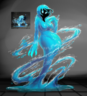 1girl artist:outta_sync blue_eyes bravely_default breasts female hood monster_girl rusalka water // 1141x1262 // 1017KB