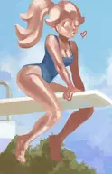 artist:jnrbtts colored diving_board mario_kart_8 pink_gold_peach princess_peach super_mario swimsuit // 449x693 // 247KB