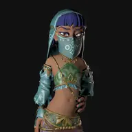 1girl 3d Anubia artist:anubiahoarder belly_dancer cosplay flat_chest hylian loli looking_at_viewer navel potionomics the_legend_of_zelda tummy // 1920x1920 // 1.1MB