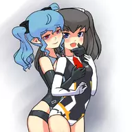 black_gloves blush busou_shinki elbow_gloves fondling gloves groping strarf strarf_mk.2 strarf_mk.2_lavina valona white_gloves yuri // 800x800 // 413KB