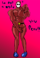 1boy bara buff colored shy_guy super_mario text // 846x1229 // 698KB