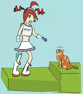 1girl artist:juniperus cat cosplay puyo_puyo ringo_ando space_channel_5 ulala // 3075x3468 // 889KB