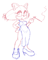 1girl artist:r0cketjumper dress sonic_(series) sticks_the_badger wip // 627x784 // 141KB