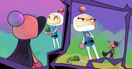 angry bomberman bomberman_(series) cake colored karaoke_bomber super_bomberman_r // 2066x1072 // 970KB