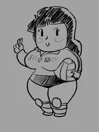 1girl artist:gusgux ball famicom_volleyball peace_sign solo // 1620x2160 // 465KB