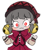 1girl artist:chaikodog bell bow colored grey_hair hat laetitia lobotomy_corporation red_eyes solo twintails // 527x632 // 257KB