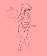 1girl artist:unknown helltaker huge_breasts maid modeus // 607x718 // 95KB