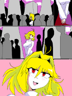 1girl arcueid_brunestud artist:2hufag blonde_hair comic crowd red_eyes tsukihime // 600x800 // 44KB