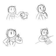 ace_attorney comic dog drinking miles_edgeworth petting petting_dog picking_nose writing // 900x900 // 158KB