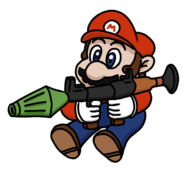 1boy artist:bonitanon mario rocket_launcher super_mario super_mario_rpg // 450x420 // 80KB