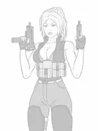 1girl artist:reptileye cleavage gun nova_terra soldier starcraft starcraft_ii // 900x1200 // 337KB