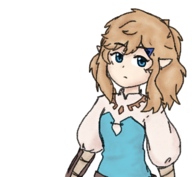 1girl artist:bupiti blue_eyes breath_of_the_wild brown_hair colored genderbend link pointy_ears ponytail rule_63 the_legend_of_zelda // 1288x1185 // 1.4MB