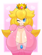 1girl artist:fromariels blue_eyes huge_breasts princess_peach solo super_mario // 3000x3900 // 3.6MB