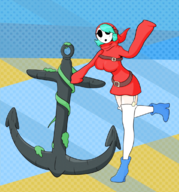 1girl anchor anchor_post artist:unknown colored pose shy_gal super_mario super_mario_bros. // 1080x1157 // 2.1MB