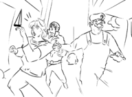 4boys ass captain_falcon f-zero gloves hat helmet kirby kirby_(series) link mustache overalls parody running short_hair smile super_mario super_smash_bros the_legend_of_zelda // 1508x1108 // 387KB