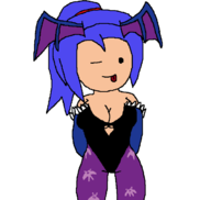 1girl artist:unknown breasts claude_plays_pokemon cleavage colored cosplay huge_breasts lass pokemon tongue_out wink zubat // 676x640 // 16KB