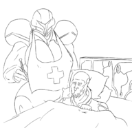 apron artist:scorndude bed dark_samus huge_breasts metroid metroid_prime scorn scorn_guy // 1631x1583 // 403KB