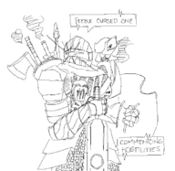 bird dark_souls dialogue monochrome the_pursuer // 743x725 // 39KB