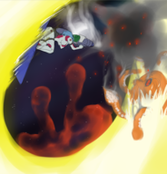 colored kraken liara_t'soni mass_effect missile_launcher space surfboard surfing // 920x961 // 1.0MB