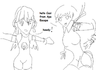 2girls aigis ape_escape casi crossover long_hair mspaint persona persona_(series) persona_3 shin_megami_tensei short_hair t-pose text // 668x486 // 22KB